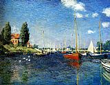 Claude Monet Canvas Paintings - The Red Boats Argenteuil